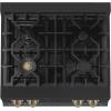 imageZLINE Autograph Edition 30 in Legacy Gas Rangetop with 4 Burners and Porcelain Cooktop in Black Stainless Steel with Champagne Bronze Accents RTBZ30CB