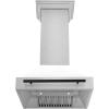 imageZLINE Autograph Edition 30 in Satin Stainless Steel Wall Mount Range Hood with White Matte Shell and Matte Black Handle 8654SNZWM30MB