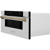 imageZLINE Autograph Edition 30quot 12 cu ft BuiltIn Microwave Drawer in Stainless Steel with Champagne Bronze Accents