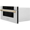 imageZLINE Autograph Edition 30quot 12 cu ft BuiltIn Microwave Drawer in Stainless Steel with Gold Accents