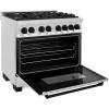 imageZLINE Autograph Edition 36 in 46 cu ft Legacy Dual Fuel Range with 6 Burner Gas Cooktop and Electric Convection Oven in Stainless Steel and Matte Black Accents RAZ36MB