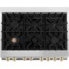 imageZLINE Autograph Edition 36 in 46 cu ft Legacy Dual Fuel Range with 6 Burner Gas Cooktop and Electric Convection Oven in Stainless Steel and Polished Gold Accents RAZ36G