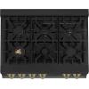 imageZLINE Autograph Edition 36 in Legacy Gas Rangetop with 6 Burners and Porcelain Cooktop in Black Stainless Steel with Champagne Bronze Accents RTBZ36CB