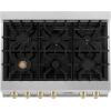 imageZLINE Autograph Edition 36 in Legacy Gas Rangetop with 6 Burners and Porcelain Cooktop in Satin Stainless Steel with Polished Gold Accents RTSZ36G