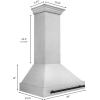 imageZLINE Autograph Edition 36 in Satin Stainless Steel Wall Mount Range Hood with Matte Black Handle 8654SNZ36MB