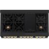 imageZLINE Autograph Edition 48 in 60 cu ft Legacy Dual Fuel Range with 7 Burner Gas Cooktop and 2 Electric Ovens in Black Stainless Steel and Polished Gold Accents RABZ48G