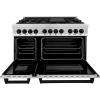 imageZLINE Autograph Edition 48 in 60 cu ft Legacy Dual Fuel Range with 7 Burner Gas Cooktop and 2 Electric Ovens in Stainless Steel and Matte Black Accents RAZ48MB