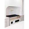imageZLINE Autograph Edition 48 in 60 cu ft Legacy Dual Fuel Range with 7 Burner Gas Cooktop and 2 Electric Ovens in Stainless Steel with White Matte Doors and Polished Gold Accents RAZWM48G