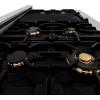 imageZLINE Autograph Edition 48 in Legacy Gas Rangetop with 7 Burners and Porcelain Cooktop in Satin Stainless Steel with Polished Gold Accents RTSZ48G