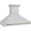 imageZLINE Autograph Edition 48 in Satin Stainless Steel Wall Mount Range Hood with Champagne Bronze Handle 8654SNZ48CB