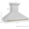 imageZLINE Autograph Edition 48 in Satin Stainless Steel Wall Mount Range Hood with Champagne Bronze Handle 8654SNZ48CB