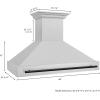 imageZLINE Autograph Edition 48 in Satin Stainless Steel Wall Mount Range Hood with Matte Black Handle 8654SNZ48MB