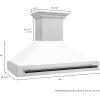 imageZLINE Autograph Edition 48 in Satin Stainless Steel Wall Mount Range Hood with White Matte Shell and Matte Black Handle 8654SNZWM48MB