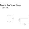 imageZLINE Crystal Bay Towel Hook in Matte Black CBYHKMB