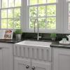 imageZLine Venice 30quot Matte White Single Bowl Reversible Fireclay Farmhouse Sink w Bottom Grid