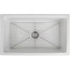 imageZLine Venice 30quot Matte White Single Bowl Reversible Fireclay Farmhouse Sink w Bottom Grid