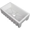 imageZLine Venice 30quot Matte White Single Bowl Reversible Fireclay Farmhouse Sink w Bottom Grid