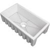 imageZLine Venice 33quot White Single Bowl Reversible Fireclay Farmhouse Sink w Grid