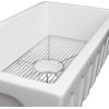 imageZLine Venice 33quot White Single Bowl Reversible Fireclay Farmhouse Sink w Grid
