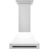 image30quot ZLINE Autograph Edition Stainless Steel Range Hood with White Matte Shell and Matte Black Handle