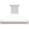 image48quot ZLINE Autograph Edition Stainless Steel Range Hood with White Matte Shell and Champagne Bronze Handle 8654STZWM48CB