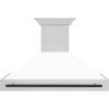 image48quot ZLINE Autograph Edition Stainless Steel Range Hood with White Matte Shell and Matte Black Handle 8654STZWM48MB