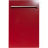 imageZLINE 18 in Compact Top Control Dishwasher in Red Gloss 120Volt with Stainless Steel Tub and Traditional Style Handle