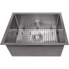 imageZLINE 23 in Meribel Undermount Single Bowl Satin Stainless Steel Kitchen Sink with Bottom Grid SRS23S