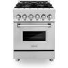 imageZLINE 24 in 28 cu ft Legacy Dual Fuel Range with 4 Burner Gas Cooktop and Electric Convection Oven in Stainless Steel RA24