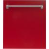 imageZLINE 24 in Top Control Dishwasher in Red Gloss 120Volt with Stainless Steel Tub and Traditional Style Handle