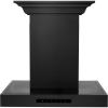imageZLINE 24quot Convertible Vent Wall Mount Range Hood in Black Stainless Steel with Crown Molding BSKENCRN24