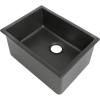 imageZLINE 24quot Rome Dual Mount Single Bowl Fireclay Kitchen Sink with Bottom Grid in Charcoal FRC5123CL24