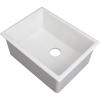 imageZLINE 24quot Rome Dual Mount Single Bowl Fireclay Kitchen Sink with Bottom Grid in White Gloss FRC5123WH24