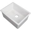 imageZLINE 24quot Rome Dual Mount Single Bowl Fireclay Kitchen Sink with Bottom Grid in White Matte FRC5123WM24
