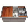 imageZLINE 27 in Garmisch Undermount Single Bowl Satin Stainless Steel Kitchen Sink with Bottom Grid and Accessories SLS27S