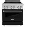imageZLINE 30 in 40 cu ft Legacy Induction Range with 4 Element Cooktop and Electric Oven in Stainless Steel and Black Matte Door RAINDBLM30