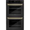 imageZLINE 30 in Autograph Edition Professional True Convection Double Wall Oven with Air Fry and Self Clean in Black Stainless Steel with Champagne Bronze Handles WADBZ30CB