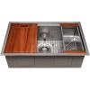 imageZLINE 30 in Garmisch Undermount Single Bowl Satin Stainless Steel Kitchen Sink with Bottom Grid and Accessories SLS30S