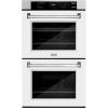 imageZLINE 30 in Professional True Convection Double Wall Oven with Air Fry and Self Clean in Satin Stainless Steel with White Matte Doors WADSWM30