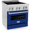 imageZLINE 30quot 40 cu ft Induction Range with a 4 Element Stove and Electric Oven in Blue Gloss RAINDBG30