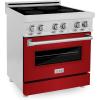 imageZLINE 30quot 40 cu ft Induction Range with a 4 Element Stove and Electric Oven in Red Gloss RAINDRG30