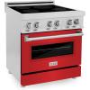 imageZLINE 30quot 40 cu ft Induction Range with a 4 Element Stove and Electric Oven in Red Matte RAINDRM30