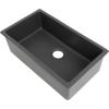 imageZLINE 30quot Rome Dual Mount Single Bowl Fireclay Kitchen Sink with Bottom Grid in Charcoal FRC5124CL30
