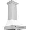 imageZLINE 30quot Stainless Steel Range Hood with White Matte Shell and Stainless Steel Handle 8654STXWM30