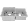 imageZLINE 32 in Jackson Undermount Double Bowl Satin Stainless Steel Kitchen Sink with Bottom Grid SRDR32S