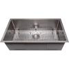 imageZLINE 33 in Meribel Undermount Single Bowl Satin Stainless Steel Kitchen Sink with Bottom Grid SRS33S