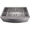 imageZLINE 33 in Vail Farmhouse Apron Mount Single Bowl Satin Stainless Steel Kitchen Sink with Bottom Grid SAS33S