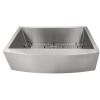 imageZLINE 33 in Vail Farmhouse Apron Mount Single Bowl Stainless Steel Kitchen Sink with Bottom Grid SAS33