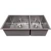 imageZLINE 36 in Chamonix Undermount Double Bowl Satin Stainless Steel Kitchen Sink with Bottom Grid SR60D36S