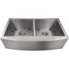 imageZLINE 36 in Niseko Farmhouse Apron Mount Double Bowl Stainless Steel Kitchen Sink with Bottom Grid SA50D36
